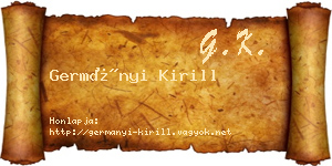 Germányi Kirill névjegykártya